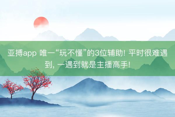 亚搏app 唯一“玩不懂”的3位辅助! 平时很难遇到, 一遇到就是主播高手!