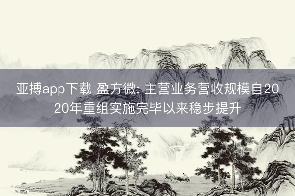 亚搏app下载 盈方微: 主营业务营收规模自2020年重组实施完毕以来稳步提升