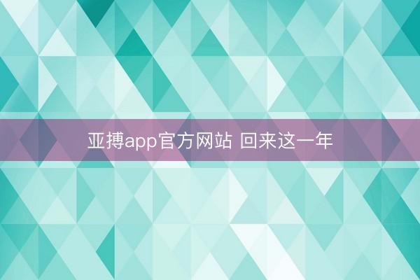 亚搏app官方网站 回来这一年
