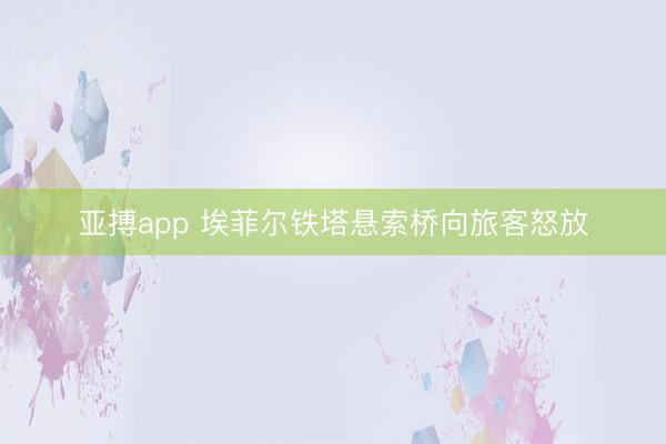 亚搏app 埃菲尔铁塔悬索桥向旅客怒放