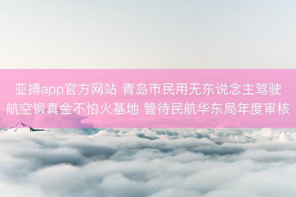 亚搏app官方网站 青岛市民用无东说念主驾驶航空锻真金不怕火基地 管待民航华东局年度审核