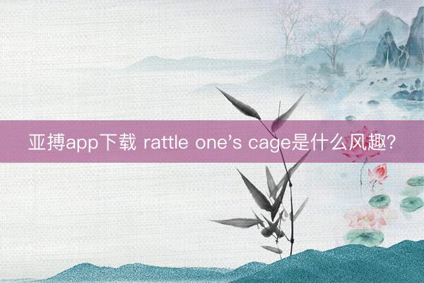 亚搏app下载 rattle one's cage是什么风趣？