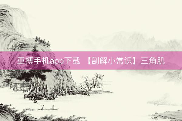 亚搏手机app下载 【剖解小常识】三角肌