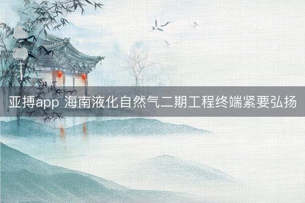 亚搏app 海南液化自然气二期工程终端紧要弘扬