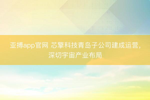 亚搏app官网 芯擎科技青岛子公司建成运营，深切宇宙产业布局