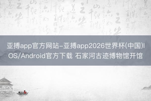 亚搏app官方网站-亚搏app2026世界杯(中国)IOS/Android官方下载 石家河古迹博物馆开馆