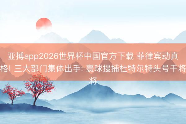亚搏app2026世界杯中国官方下载 菲律宾动真格! 三大部门集体出手: 寰球搜捕杜特尔特头号干将