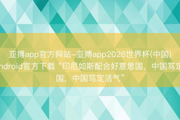 亚搏app官方网站-亚搏app2026世界杯(中国)IOS/Android官方下载 “印尼如斯配合好意思国，中国笃定活气”