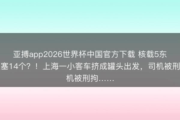 亚搏app2026世界杯中国官方下载 核载5东谈主硬塞14个？！上海一小客车挤成罐头出发，司机被刑拘……