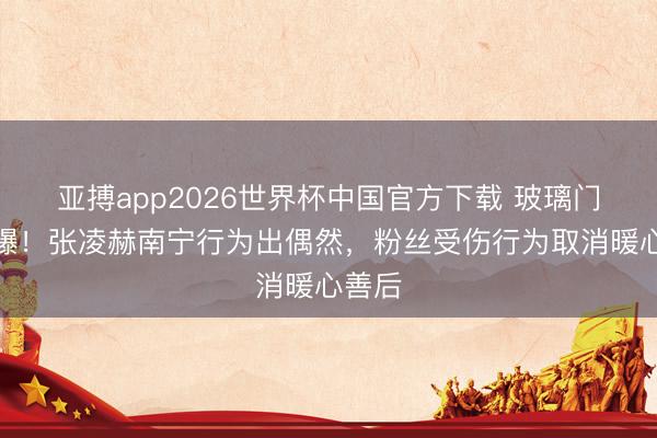 亚搏app2026世界杯中国官方下载 玻璃门被挤爆！张凌赫南宁行为出偶然，粉丝受伤行为取消暖心善后